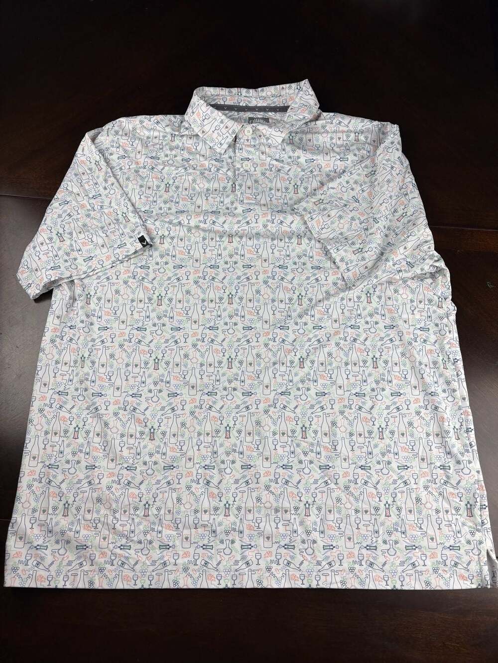 Callaway Opti-Dri Men’s Large Golf Polo Wine Vineyard Print Performance Shirt